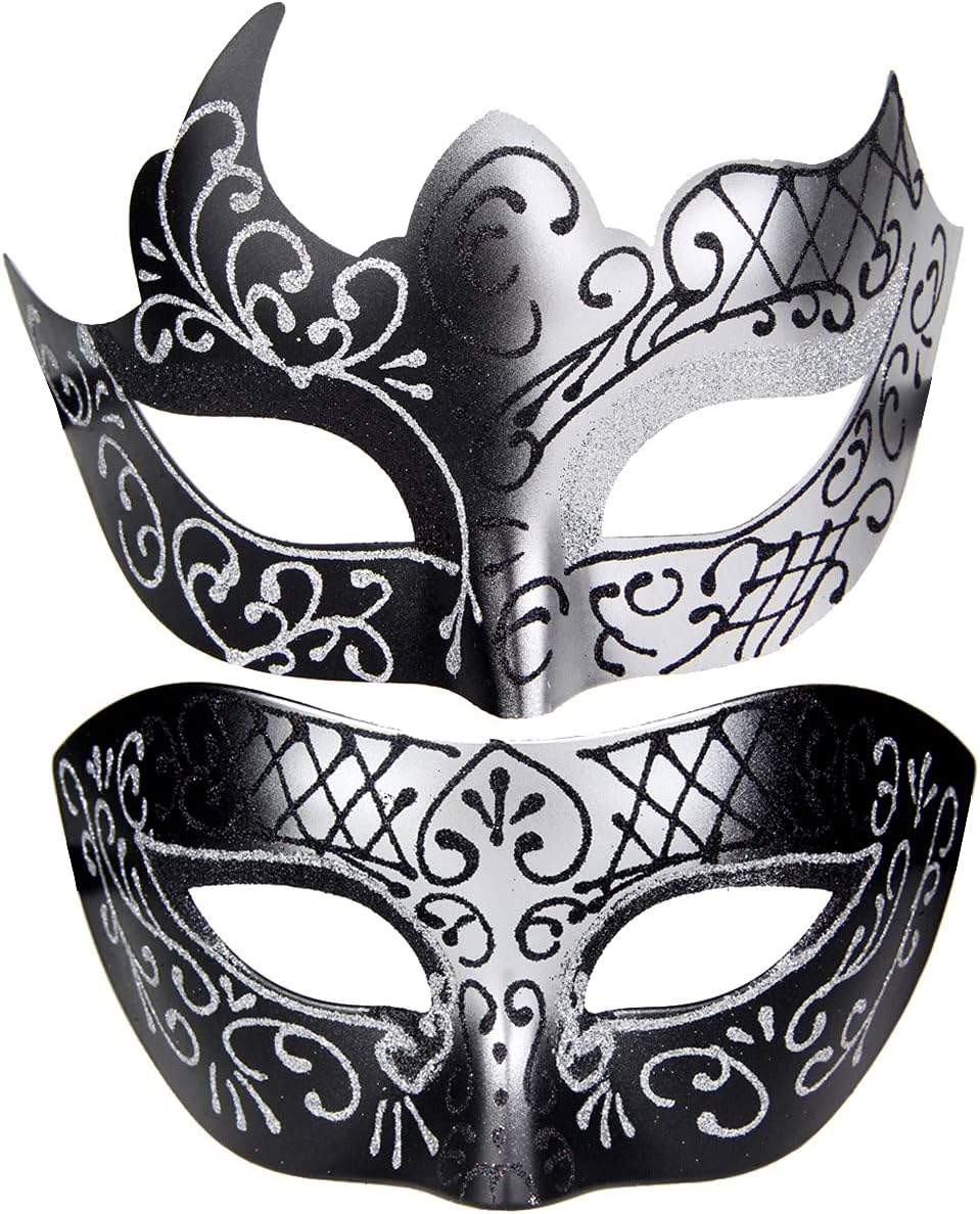 ECOSCOCouple Masquerade Mask Women Men Mardi Gras Venetian Ball Mask