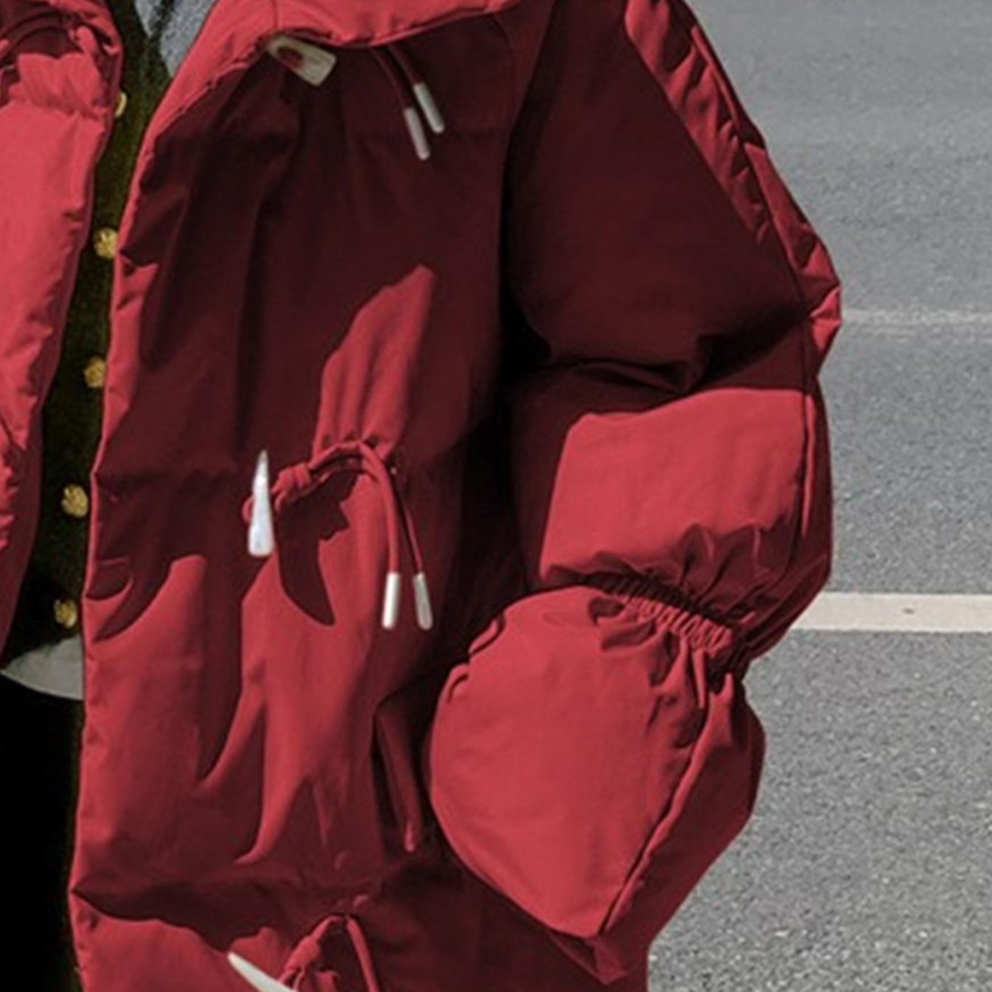 Giacche larghe casual da donna con bottoni in corno a maniche lunghe, colletto alla coreana con cerniera, trapuntato, accogliente, caldo capispalla