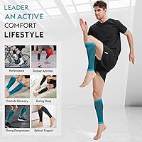 Vista 7 de KEKING Mangas de compresión de pantorrilla para hombres y mujeres, mangas de compresión de piernas, calcetines de compresión sin pies para correr