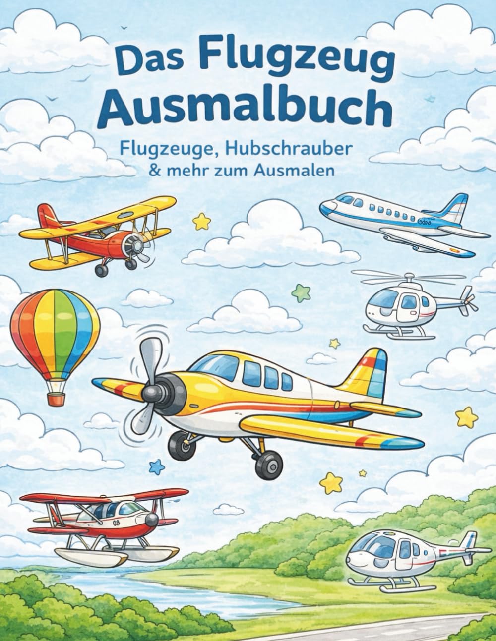 Das Flugzeug Ausmalbuch: Flugzeuge, Hubschrauber & mehr. Kreativer Ausmalspaß rund ums Fliegen für kleine Piloten