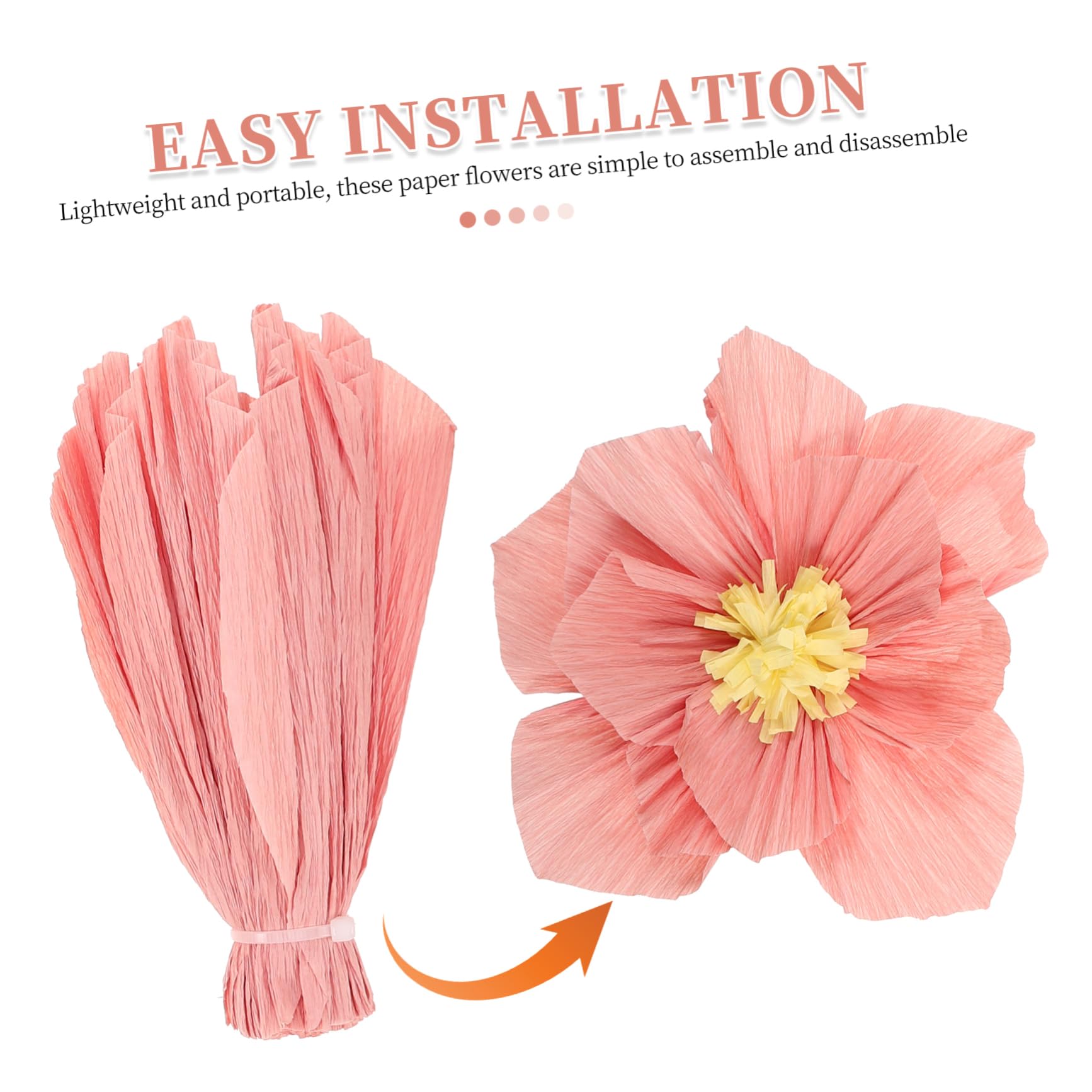 HAWILLOSCH 24pièces Fleurs Papier Crépon pour Décoration Murale Fleurs Artificielles Lifelike pour Mariages Fêtes Et Événements Spéciaux Variété De Couleurs Et Facile à Installer