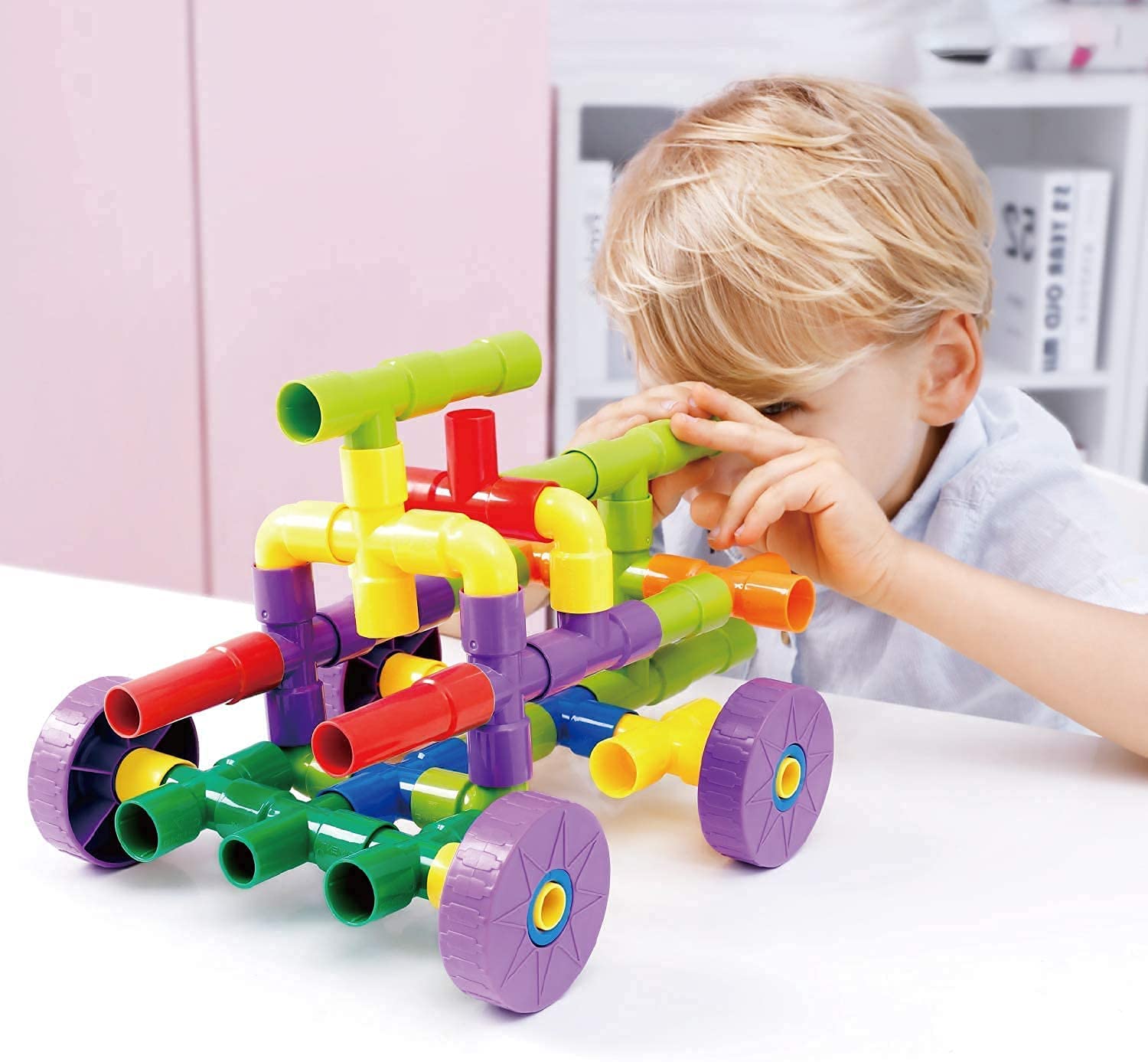50+ Creative Pipe Building Blocks Toy Set for Kids | Colorful Puzzle Construction Learning Toys for Boys & Girls | Educational Blocks for 3-8 Years | Fun Toy for Toddlers & Preschoolers-image-32