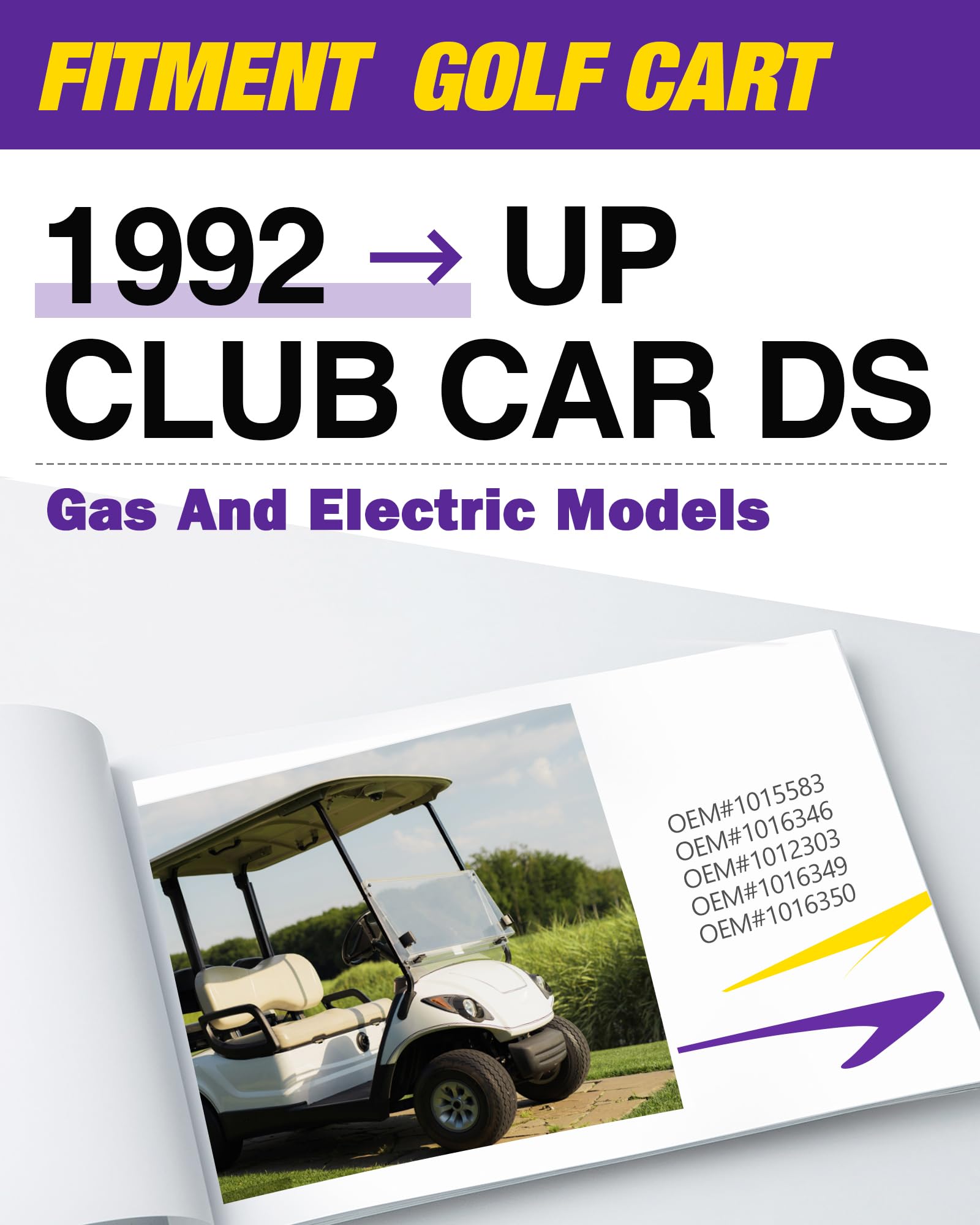 Club Car Ds Front Leaf Spring & Upper A Arm Bushing Kit, Polyurethane Suspension Bushing Kit and Sleeves for 1992-up Club Car Parts Replaces OEM 1016346 1016349 1016350 Club Car Ds Accessories Parts