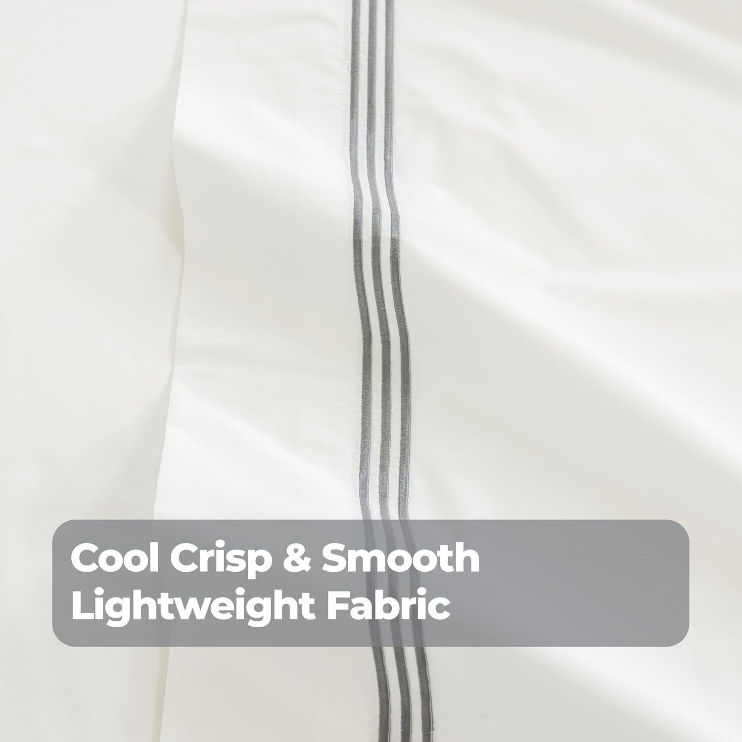 Dreamology Cotton Percale Sheets, Queen Size, 100% Cotton Percale Sheets Set, Cool, Soft, Breathable & Crisp Bedsheet & Pillowcase Sheet Sets,Queen Sheet Set with Deep Pocket Up to 16 Inches (Gray)