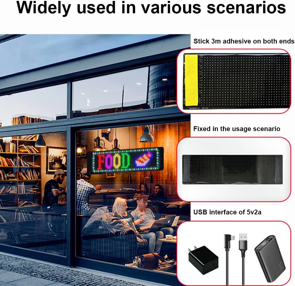 2PCS LED Eyes for Car Devil Light - Flexible Panel with App Control and Remote - Programmable Display for Car/Truck Window (4.72x23.62in-2Pcs)