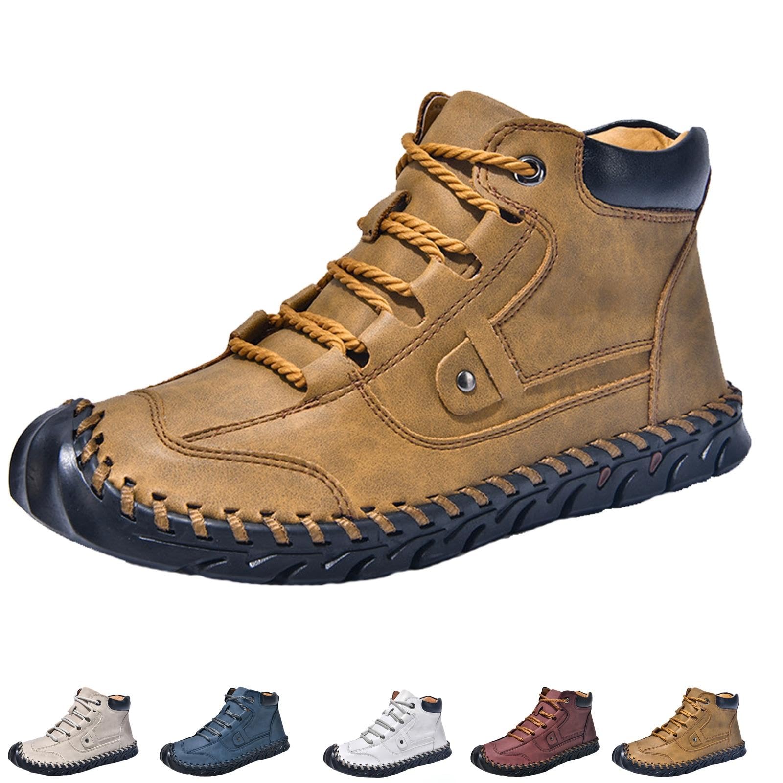 Herren-Stiefeletten Mit Schnürung, Mittelhoher Schaft Outdoor-Sneaker | Lässige Sneaker Für Herren, Für Den Außenbereich, Trekkingstiefel, Mittelhoher Wanderschuh