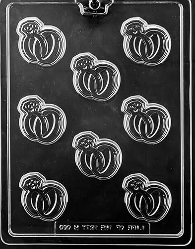 Moldes de chocolate tamaño bocado de anillos de diamante molde para cupcakes, anillos de boda, moldes de caramelo de galletas de plástico