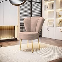 Cadeira Decor Estofada para Estudio de Beleza Maquiagem Tecido Veludo Pés de Ferro (Rose)
