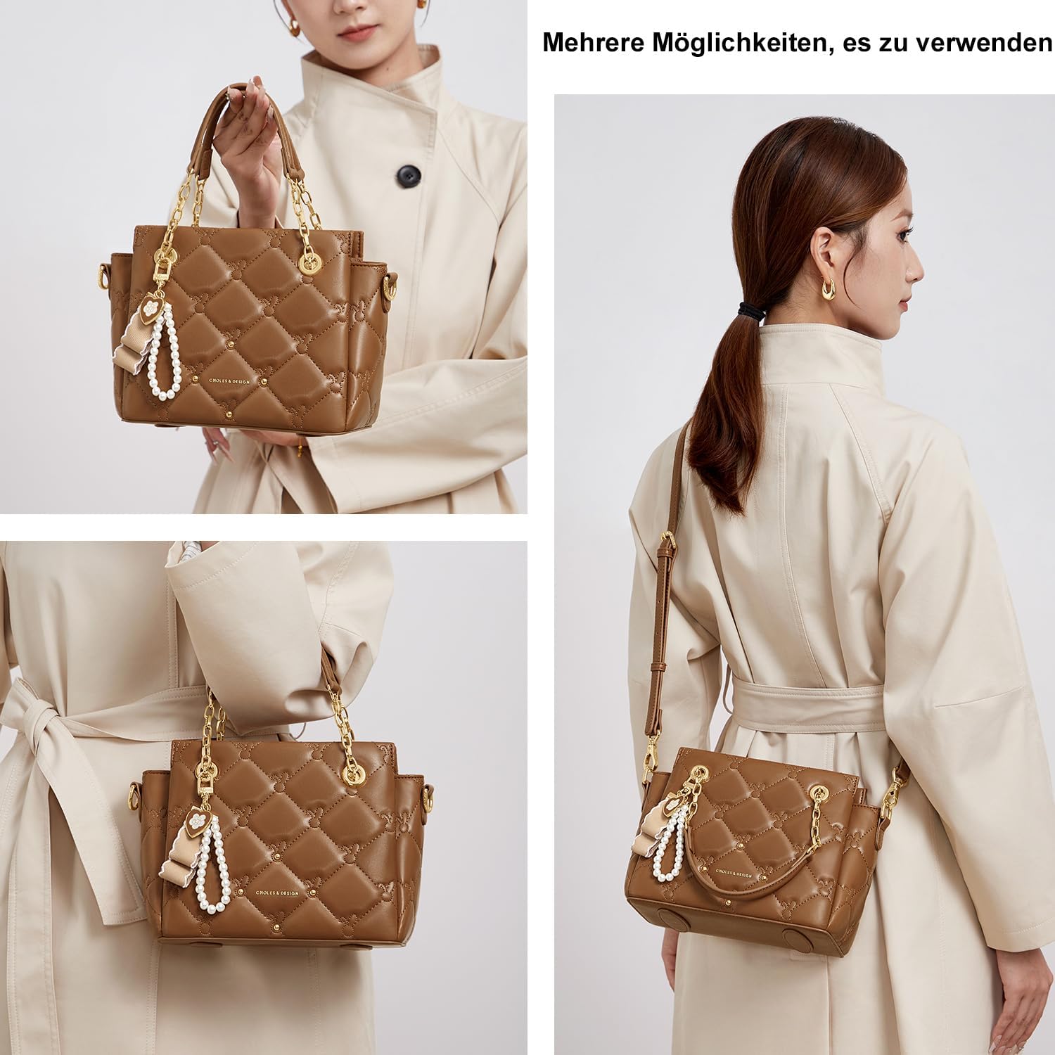 Cnoles Satchel Bag For Women Fashion Leather Handbags and Purses Shoulder Tote Crossbody Top Handle Bags - Image 2