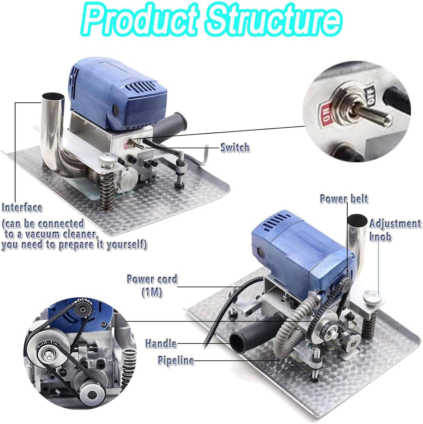 Industrial Carpet Flattening Machine with Adjustable Depth,850w Power & 10000rpm for Quick Fuzz Removal,3-Inch Rotary Cutter for Precision Trimming,Compact Design (5kg)