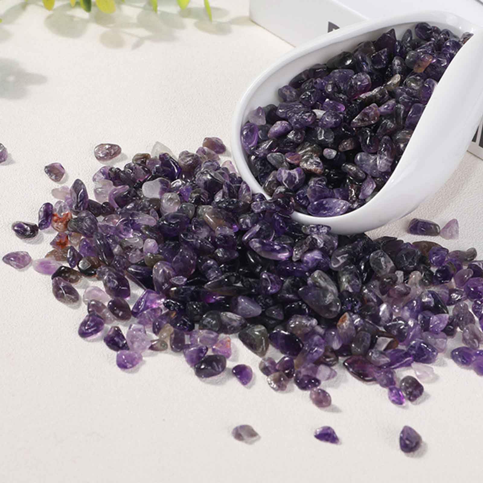 Quarzo Naturale, Pietra di trucioli Ametista burattata, for la Decorazione Piante, riempitivo vasi, Rocce Acquario, Ghiaia, Domestica | 12~15mm/2.2lb