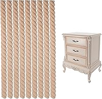 20-Pack Unfinished Beech Wood Twisted Rope Trim - 15.7" Cuttable 3D Decorative Molding for DIY Crafts, Furniture, Mirrors & Cabinets