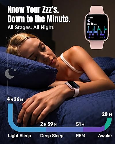 Miniatura 6 de Reloj inteligente para mujer, Android y iPhone, pantalla AMOLED Ultra HD de 1.85 pulgadas, batería de 10 días, resistente al agua de 3 ATM,