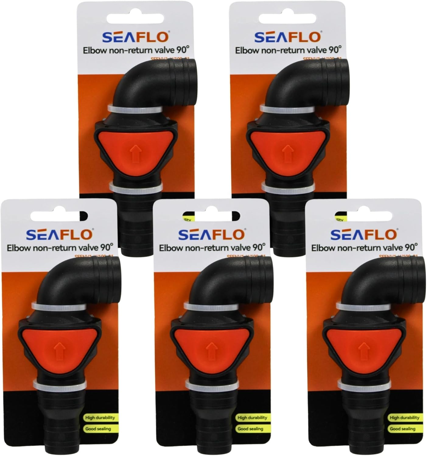 SEAFLO in-Line/ 90° Quick Disconnect Non-Return Check Valve PA6+GF+POM Construction, Anti-Backflow Design, Versatile Applications (Choose Size and Style)