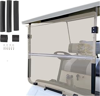 Tinted/Smoke Windshield Compatible with 1995-2003 Yamaha G14 G16 G19 Gas and Electric Golf Cart Fold Down Windshield