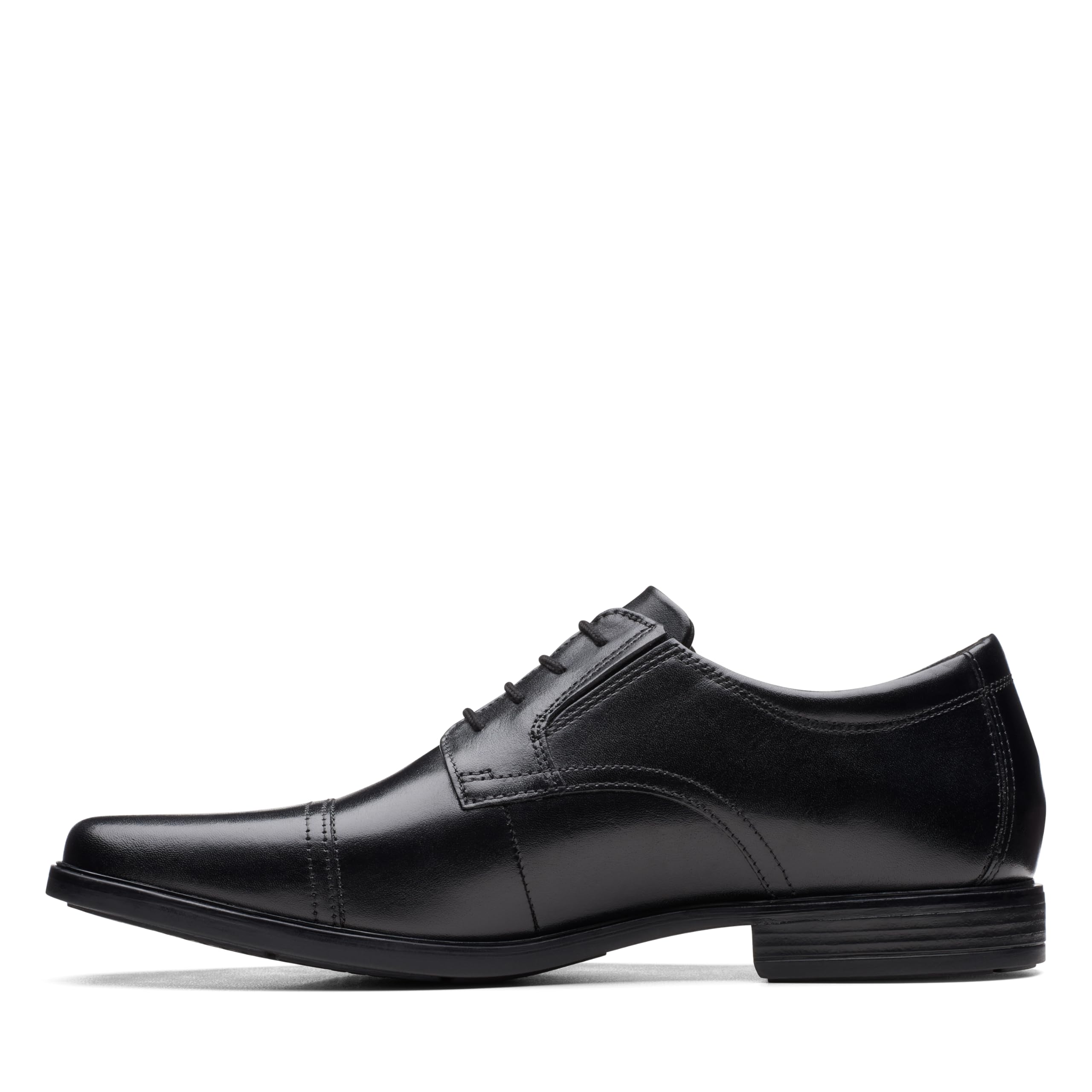 Clarks Howard Cap Mens Black Leather, 6.5