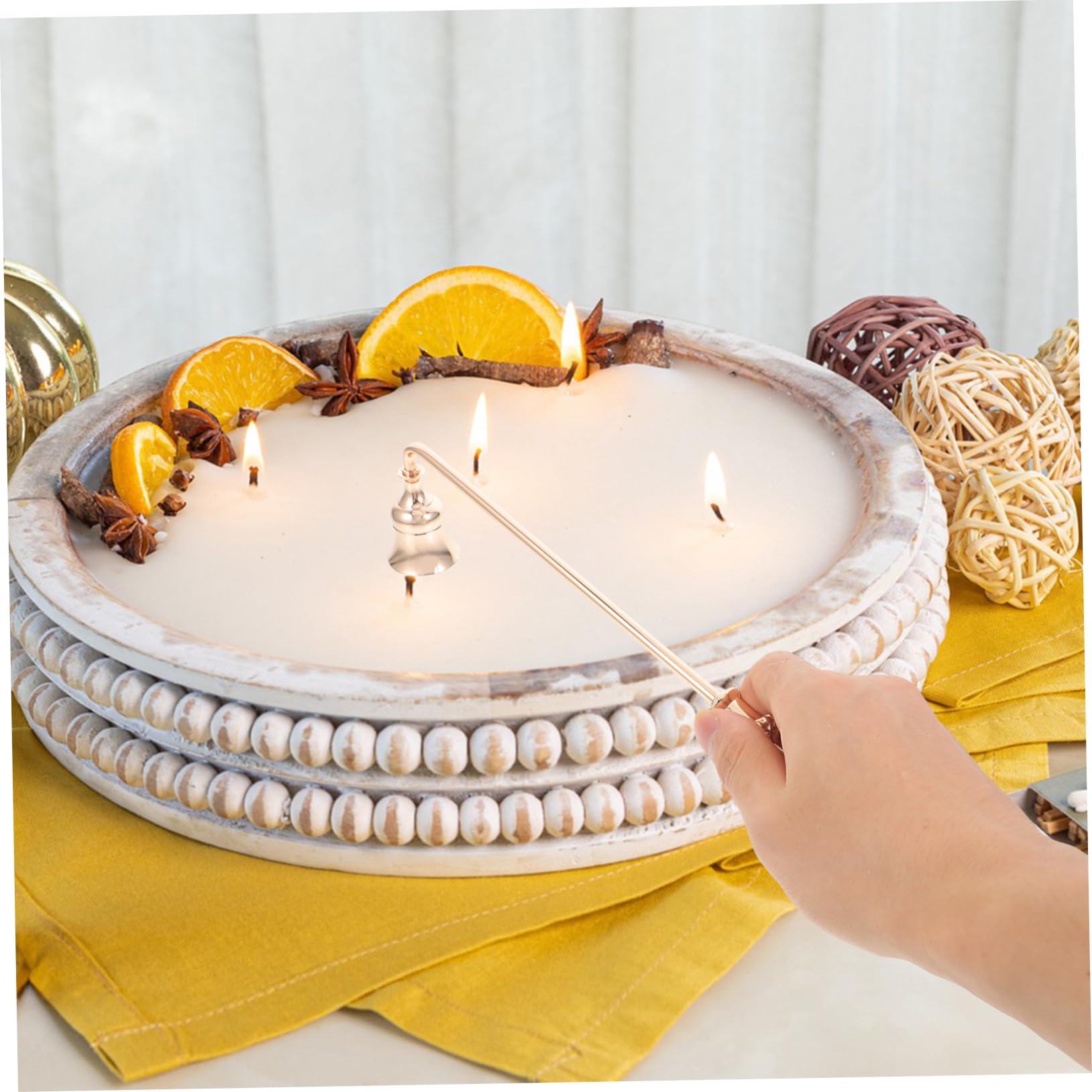 Ciieeo Candle Extinguisher Candle Tools Large Candle Thick Snuffer Antique Candle Snifters Candle Wick Extinguisher Extinguishing Candle Accessories Handle Labels Retro Golden Aluminum