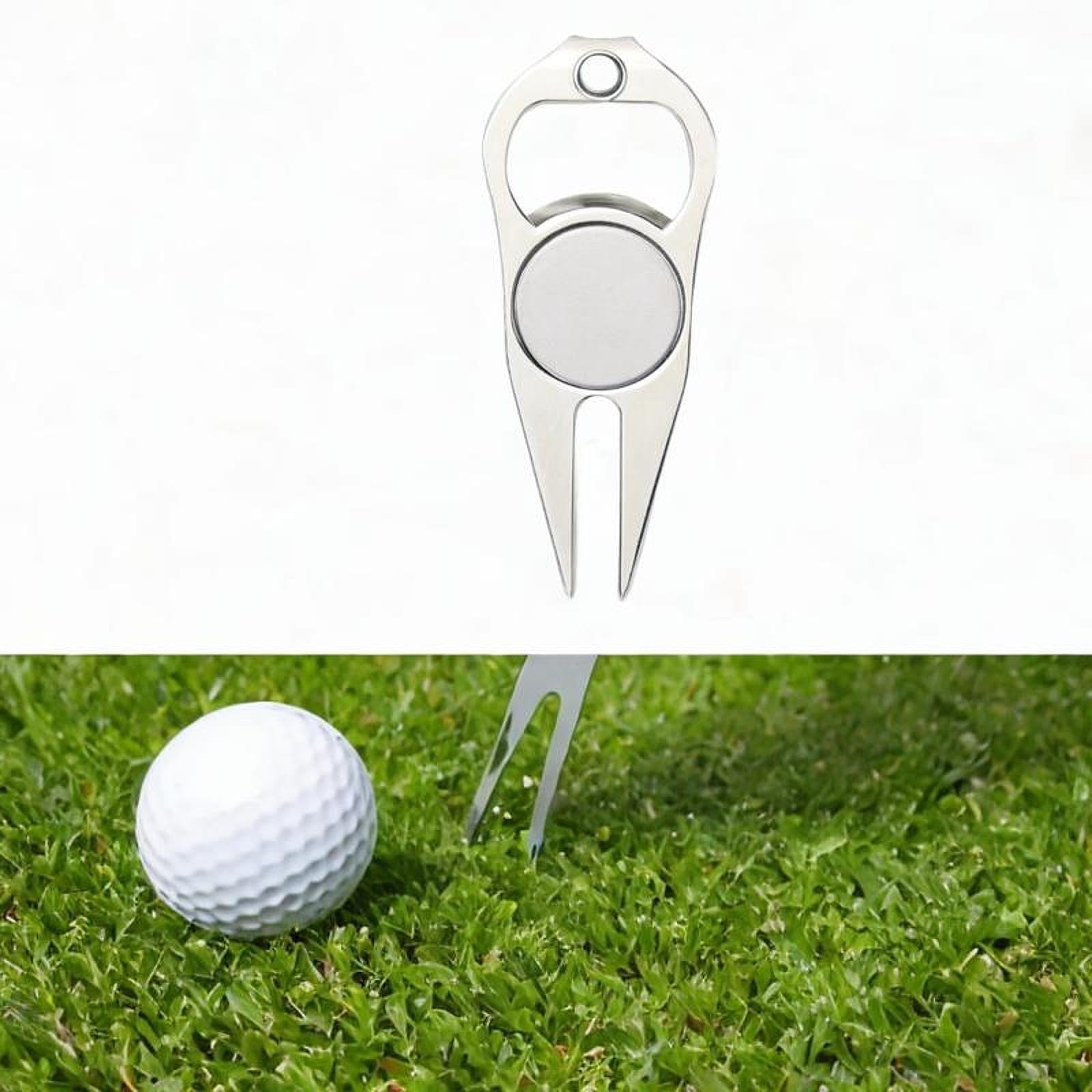 F Fityle Strumento di Riparazione per zolle da Golf in Lega di Zinco, Robusto apribottiglie e forchetta per Pitch