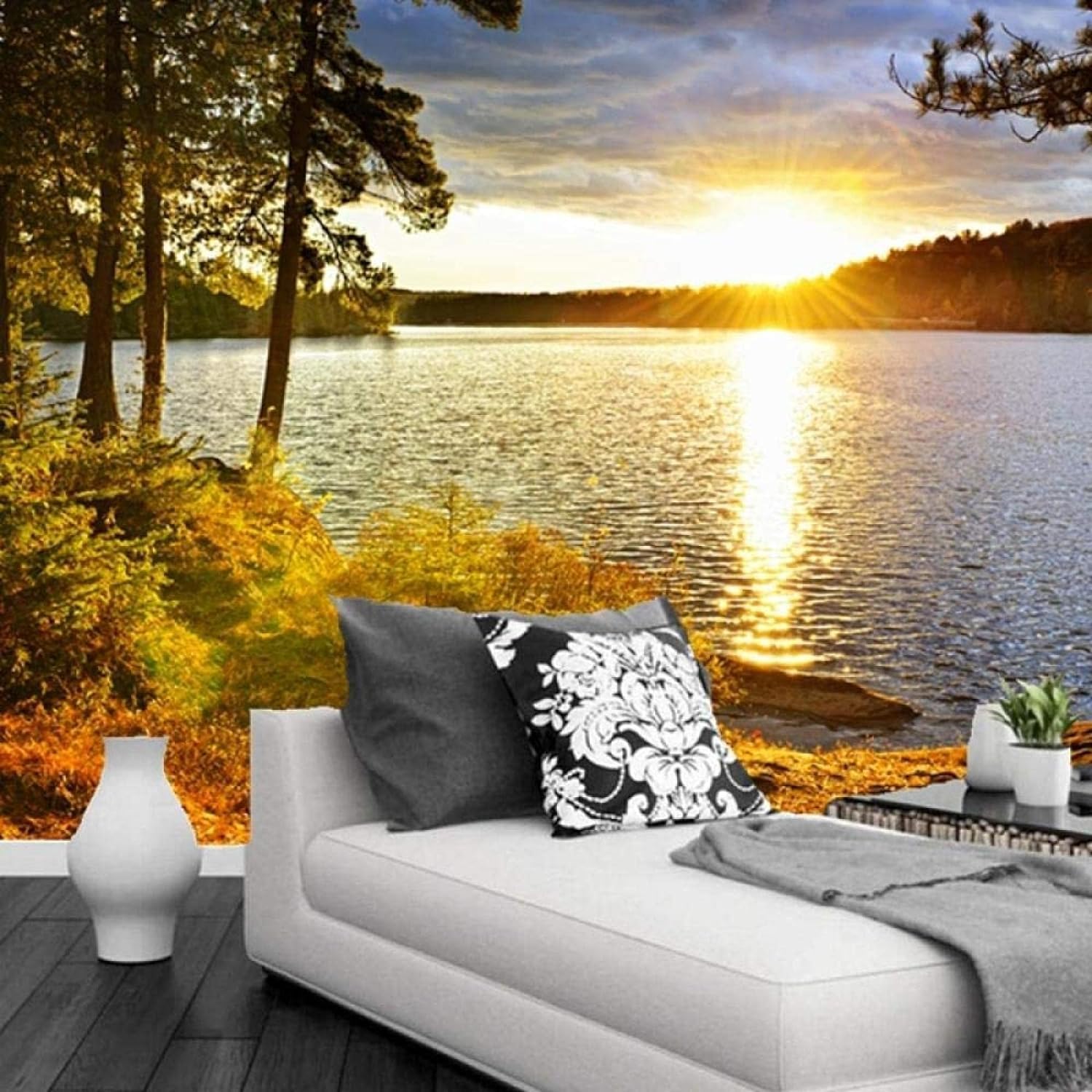 Papier peint photo 3D pour agrandir une chambre sombre et petite
