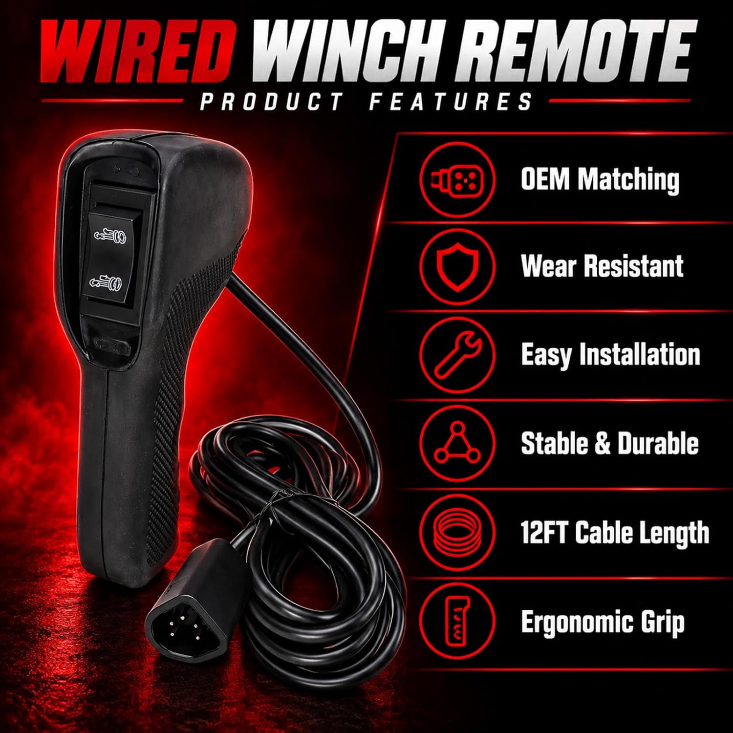 83665 Plug-in Truck Winch Remote Controller Replacement