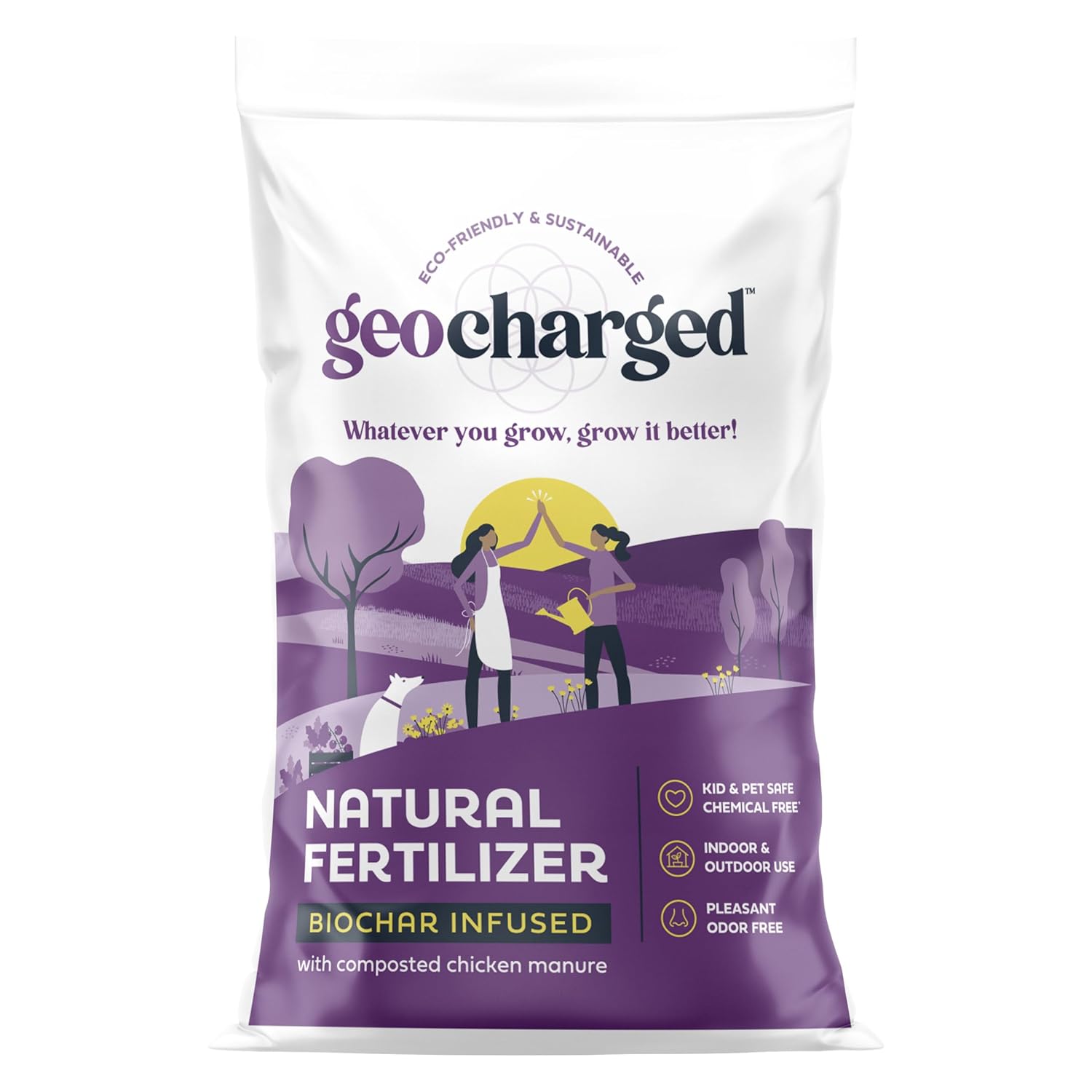 Organic Fertilizer Biochar Activated with Chicken Manure Indoor Outdoor Plant Food, Kid and Pet Safe, No Odor for Soil, Flowers, Potted Plants, Raised Beds, Vegetable Garden, Compost, 10 lb