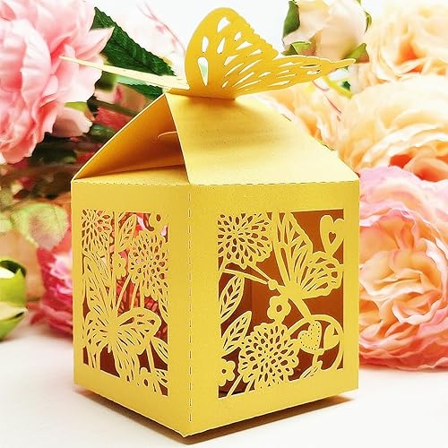 Miniatura 8 de the love 50 piezas de mariposa y flores cortadas con láser, caja de chocolate creativa, regalos de boda, cajas de dulces, caja de regalo, decoración