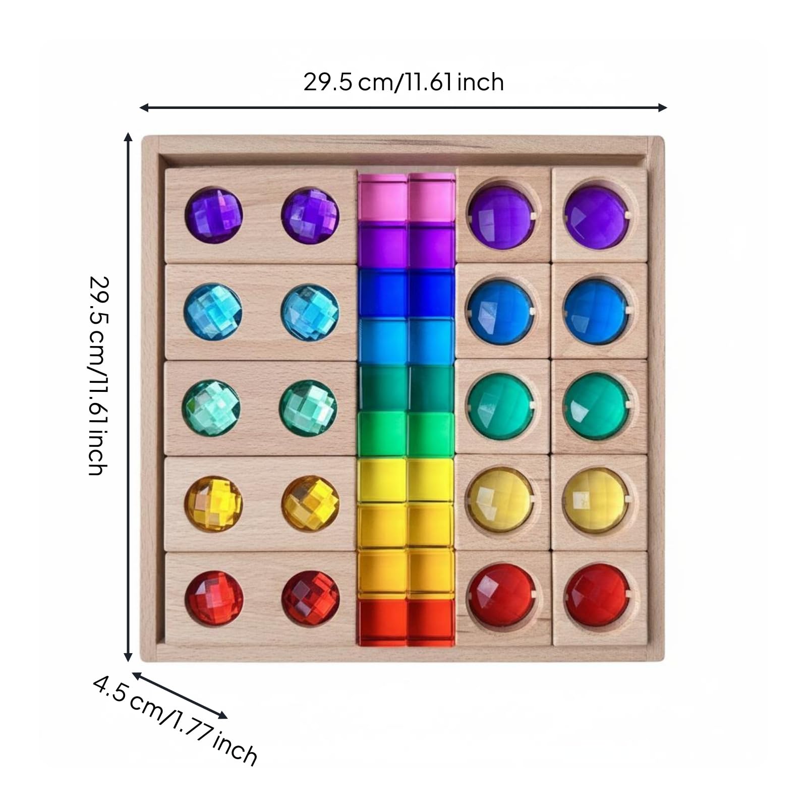 Bloque Sensorial Infantil Juego de Clasificación de Formas Rompecabezas Tablero Educativo Acrílico y Madera con Efectos de Luz Adecuado para