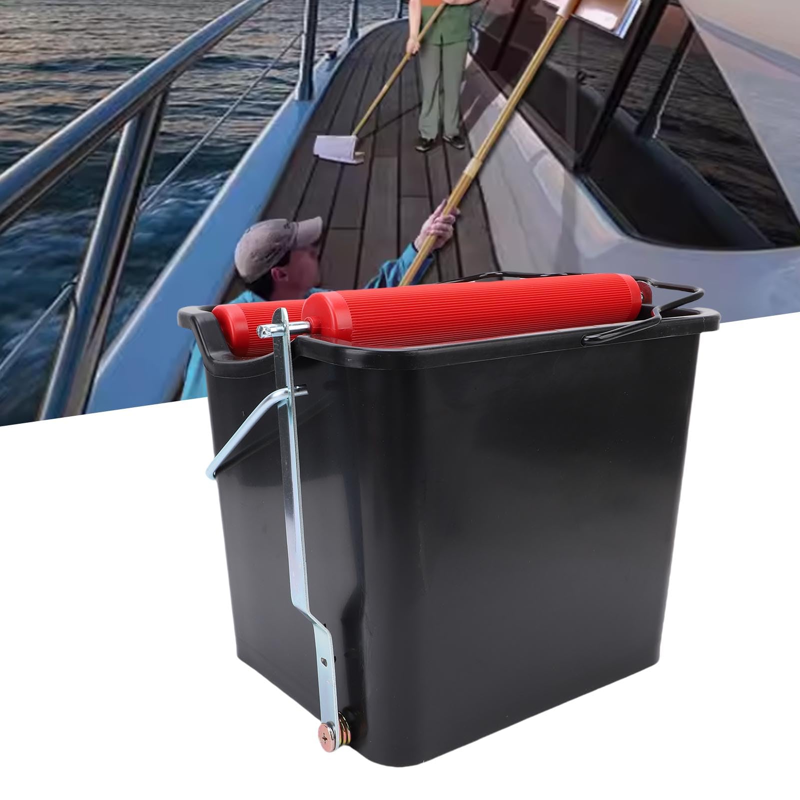 Cubo para Fregona, Cubo para Fregona de Piso con Presión de Pie Que Ahorra Mano de Obra con de Pedal de 14L, para Yates y Barcos Marítimos Diarios Domésticos
