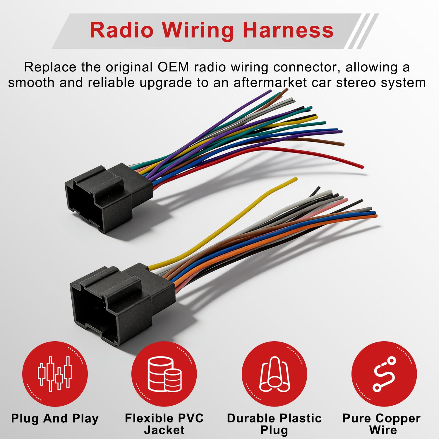 Radio Wiring Harness with Antenna Adapter Compatible with 2006-2013 GM GMC Sierra Chevy Impala Buick Cadillac Install Aftermarket Stereo CD Player Receiver Wire Cable Adapter