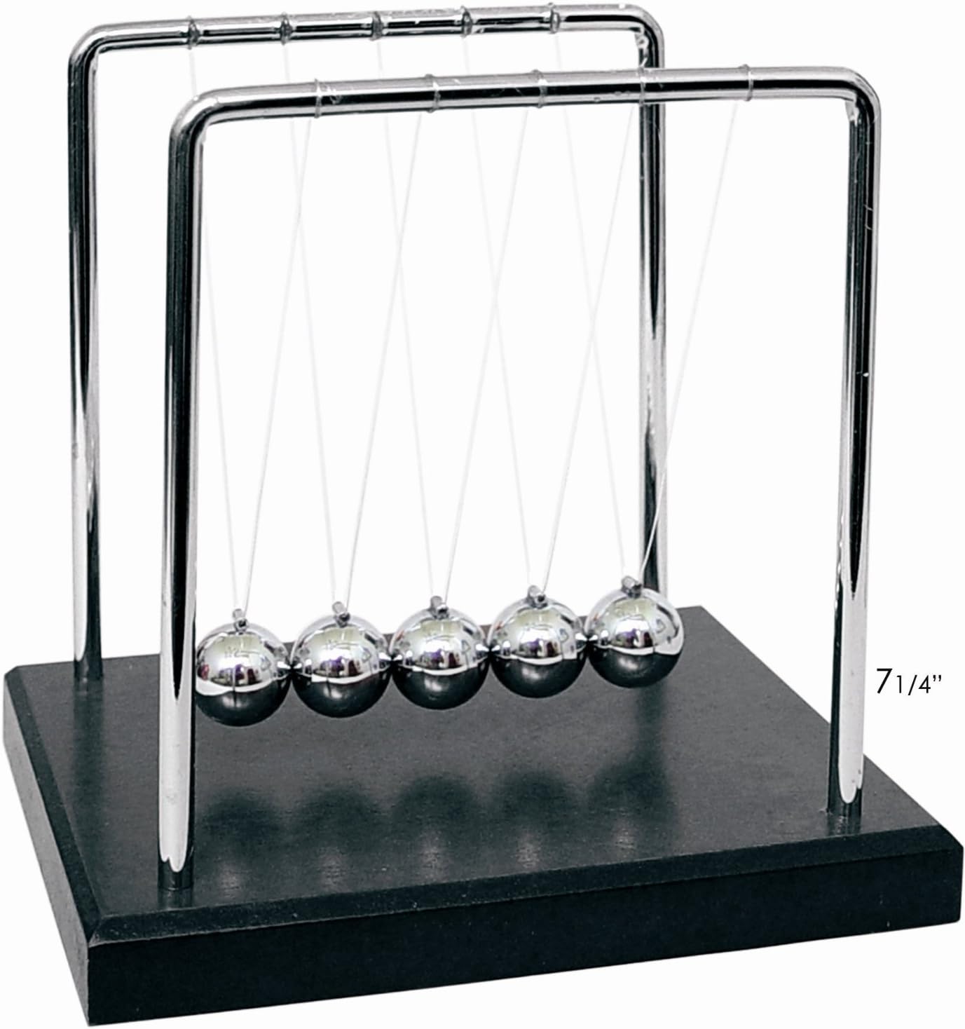 Newtons Cradle Balance Balls 7 1/4" | Science Physics Gadget | Desk Toys & Accessories