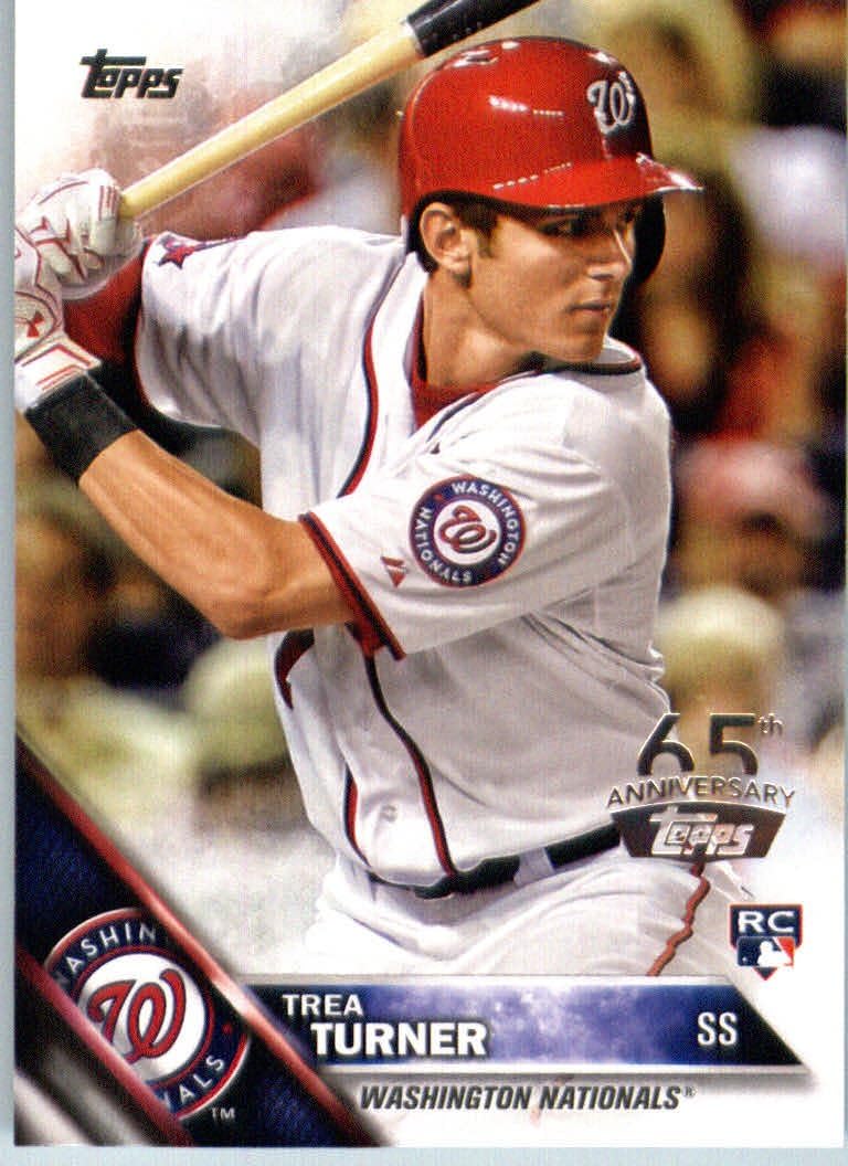 2016 Topps 65th Anniversary Edition #103 Trea Turner Washington Nationals Baseball Rookie Card-MINT