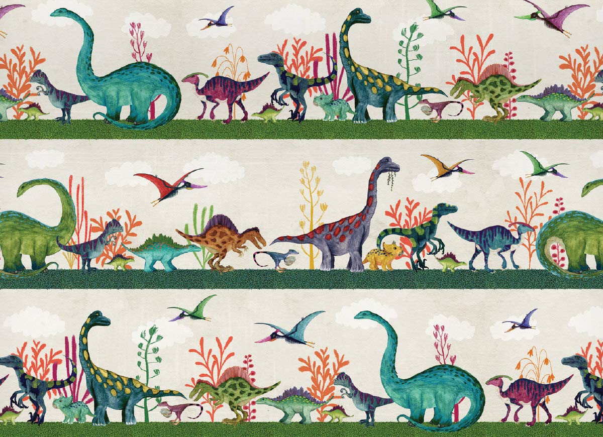 Roger La BordeDinosaurs Double-Sided Flat Gift Wrapping Paper 2 Sheets 19 in x 27.5 in