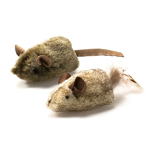 OurPet's Play-N-Squeak Twice the Mice Cat Toy, 2pc (Interactive Catnip
