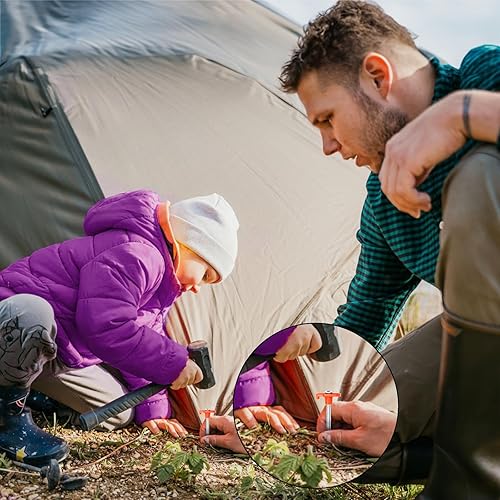 Miniatura 6 de Yesland Paquete de 20 estacas de tienda de campaña resistentes, 10 pulgadas de metal antioxidante, estacas de tienda de campaña para patio,