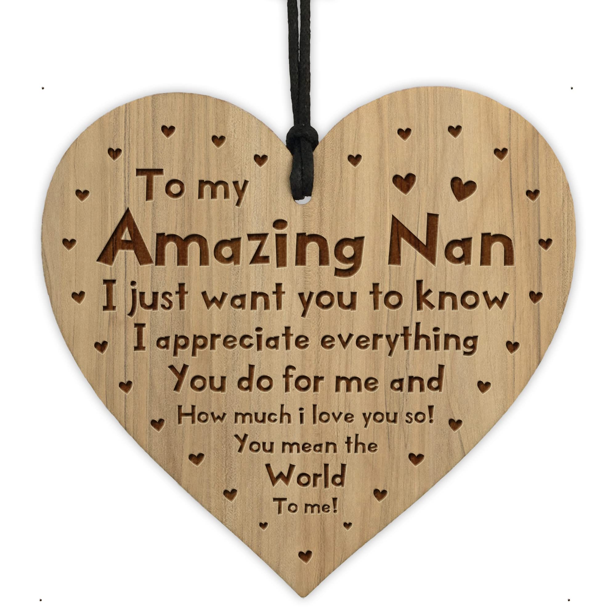 Red Ocean Nan Plaque Birthday Christmas For Nan Engraved Heart Thank You Gift For Nan