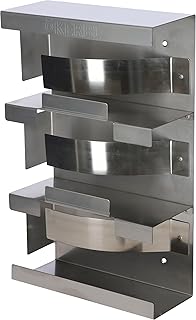 Kerbl Wandhalter für Einmalhandschuhe 3-Fach, Handschuhspender, Handschuhhalter, Edelstahl, 24,6x10,5x40,3cm, inkl. Schrauben und Dübel