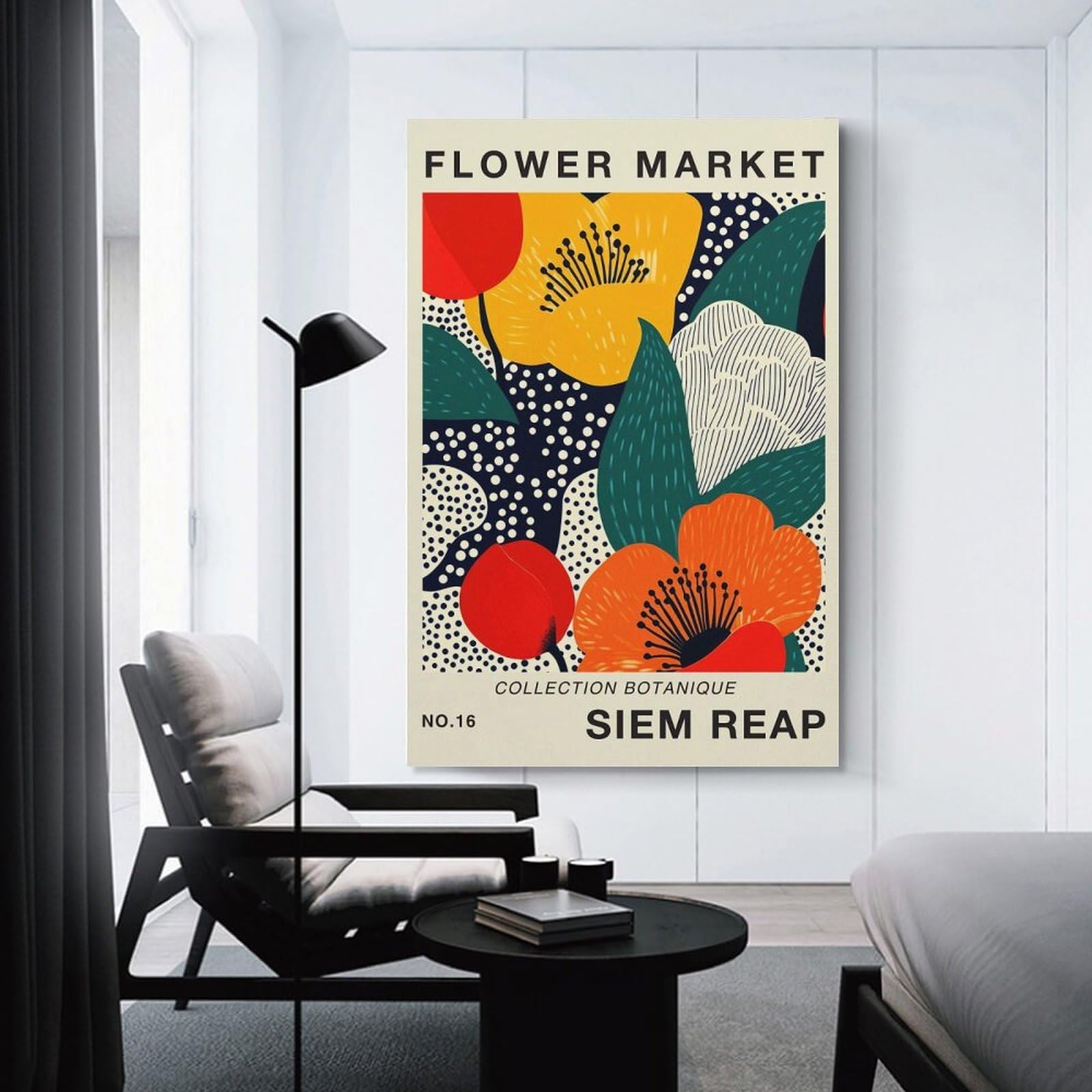 Junmoney Unframe-Style-11-1 Siem Reap Flower Market Poster Hanging Wall Art 16X24inch(40X60cm), For Restful Interiors, Bedrooms Or Small Rooms, Home Artwork With A Soft Interior Feel