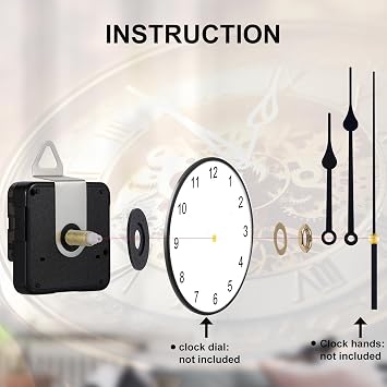 EMOON 2-Pack Quartz Clock Movement Replacement, Battery Operated Silent Clock Mechanism Kit for DIY Wall Clock Repair & Custom Clocks, Total Shaft Length 20 mm*2
