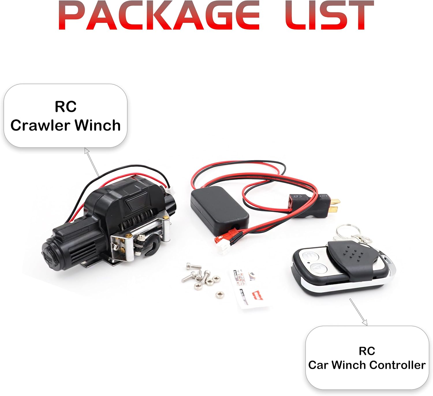 RC Metal Wireless Winch for SCX10 TRX4 Redcat with Controller(Black)