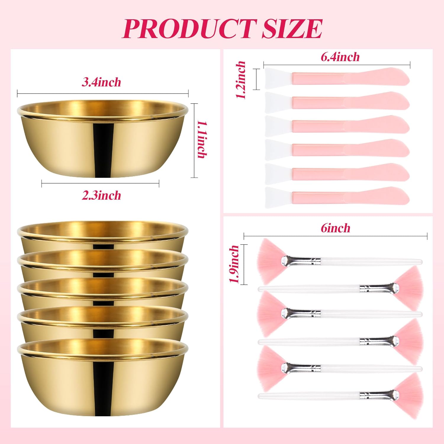 GRETJOB Professional Facial Bowls Set for Estheticians - 36 Pcs Mixing Bowls with Brush & Spatula | Facial Mask Mixing Kit for Spa & Home Use