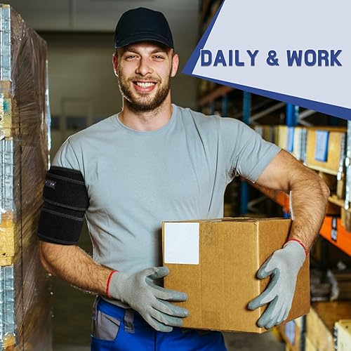 Miniatura 7 de beister Soporte de compresión para la parte superior del brazo (individual), soporte para tendinitis de bíceps para hombres y mujeres con 4 correas