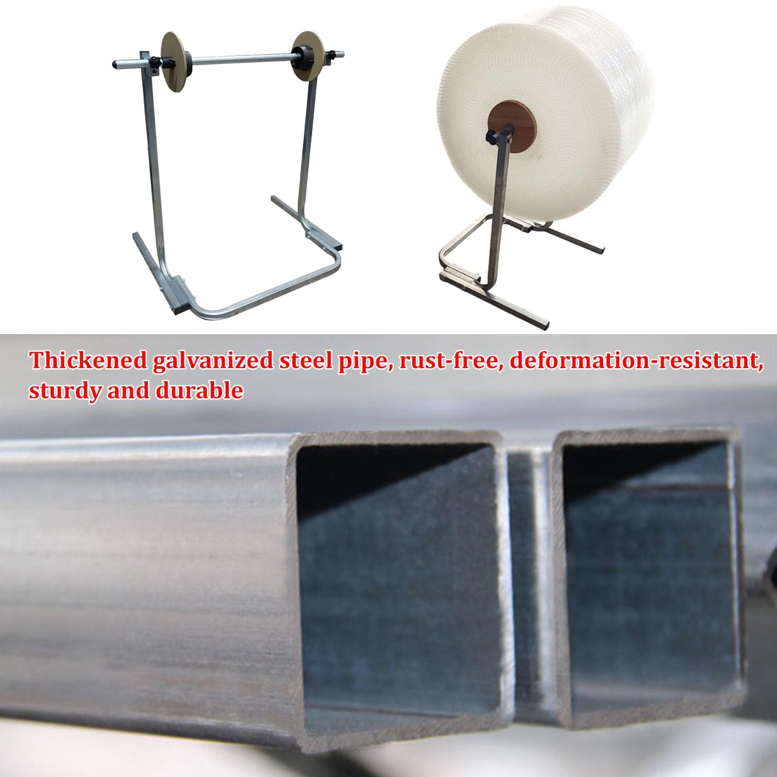 Dispenser per rotolo di pluriball - Supporto verticale per pluriball, in acciaio, dispenser manuale di pellicola in schiuma per imballaggio, trasloco, spedizione,fabbrica,express(100cm/39.37in)