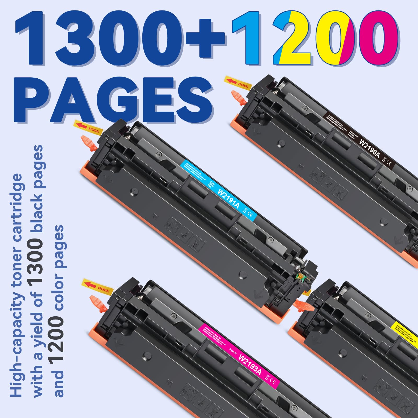 Lemero 219A Toner con chip, compatibile con HP Color LaserJet Pro MFP 3302FDWG 3302SDWG 3302FDW 3302SDW 3302FDN 3202DW 3302FDNG 3202DN per HP 219 219X W2190A Nero Ciano Magenta Giallo (4 Pack)