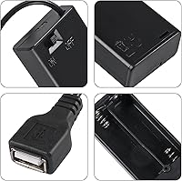Vista 3 de 3 unids 2 AA titular de la batería USB hembra Socket 2 AA caja de batería titular con cubierta e interruptor de encendido/apagado