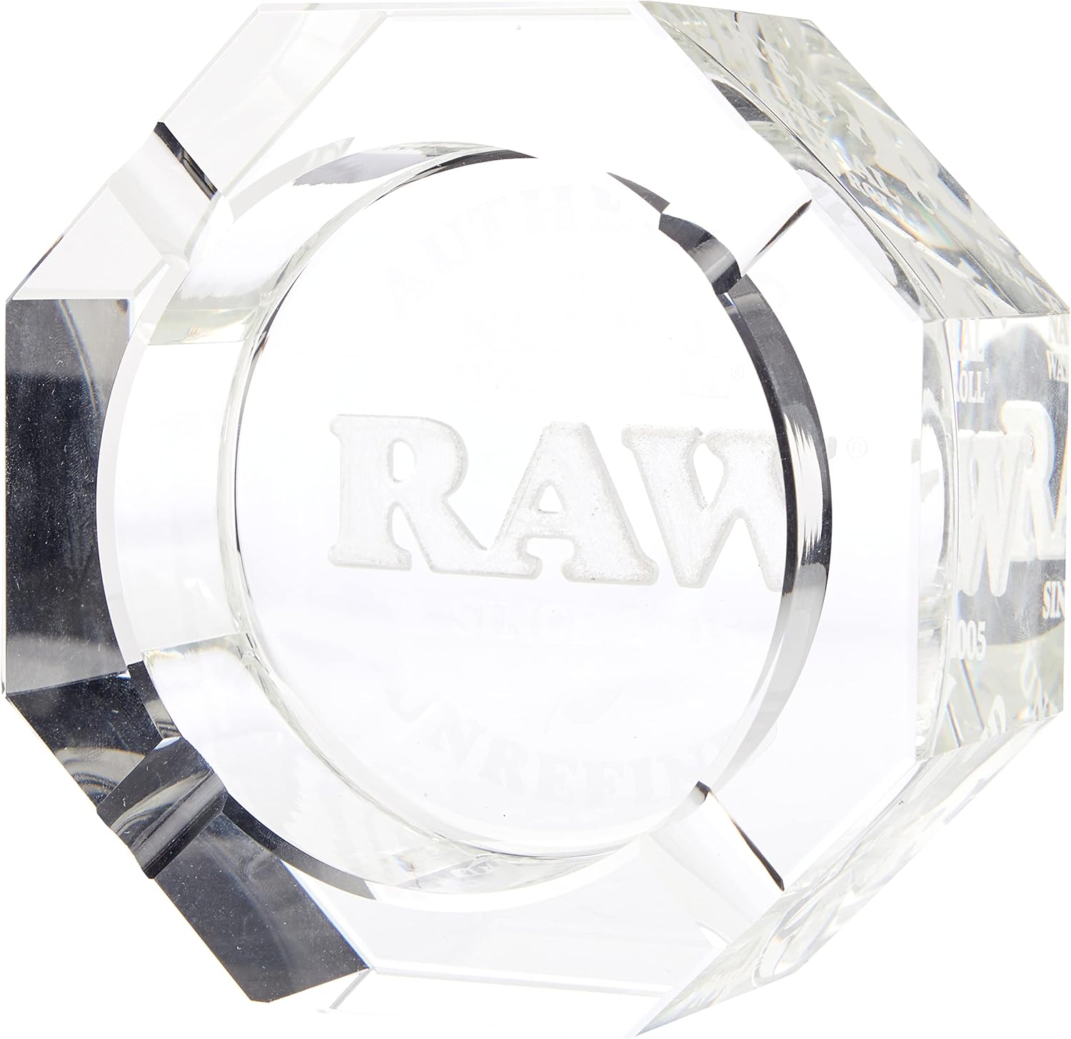 Roll With Us Depot RAW Crystal Glass Ashtray, Medium