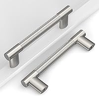 Vista 26 de Paquete de 10 manijas de gabinete de cocina color bronce marrón y champaña de 7 pulgadas (177 mm) con centro de orificio moleteado, tiradores