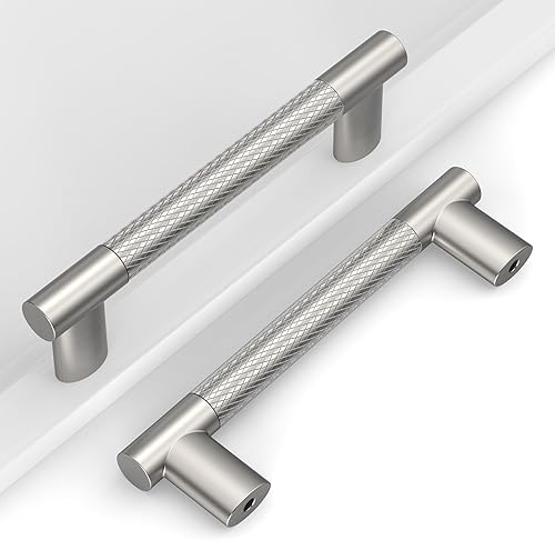 Miniatura 26 de Paquete de 10 manijas de gabinete de cocina color bronce marrón y champaña de 7 pulgadas (177 mm) con centro de orificio moleteado, tiradores