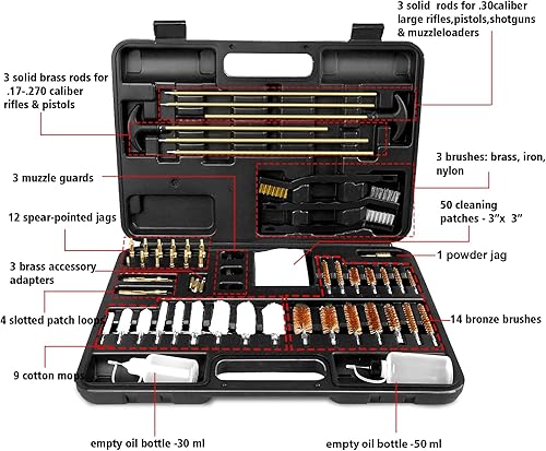 Miniatura 3 de Gun Cleaning Kit, Rifle Pistol Shotgun Handgun Cleaning Kit with Case, Universal Gun Cleaning Kit Gun Accessories Brushes for All Caliber Guns