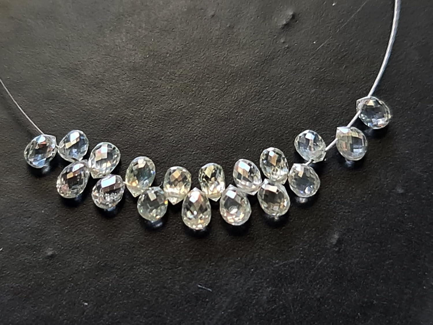 Gems For Jewels Women's 2.4x1.7mm-3.2x2.5mm Clear White Diamond Drop, Sparkling Clear White Faceted Diamond Tear Drops, Diamond Drops (1Pc to 2Pcs Option)-PPSK12, 1 PC