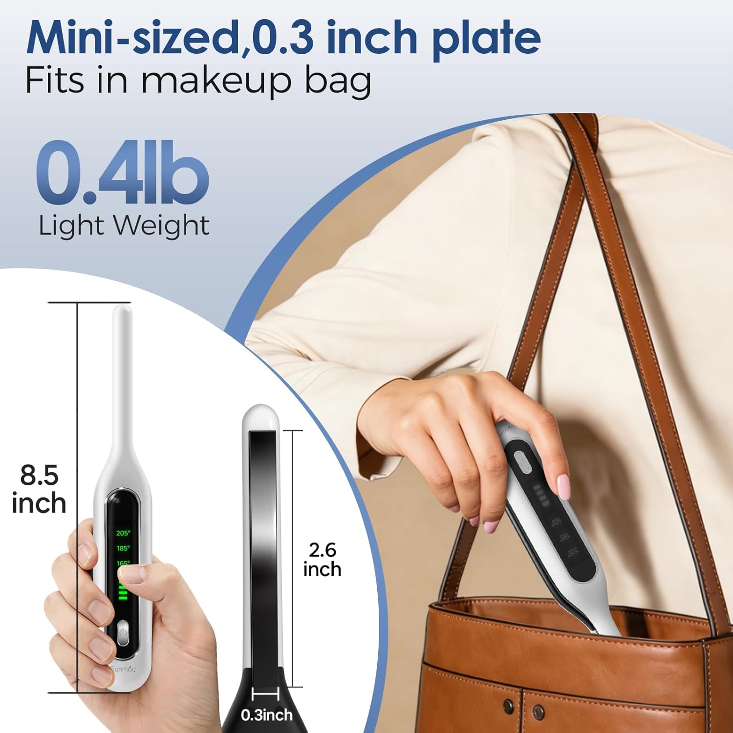 Sunmay Cordless Mini Flat Iron, 3/10" Pencil Hair Straightener for Short Hair, Pixie Cut & Bangs, Portable Dual Voltage Travel Curling Iron - Image 8